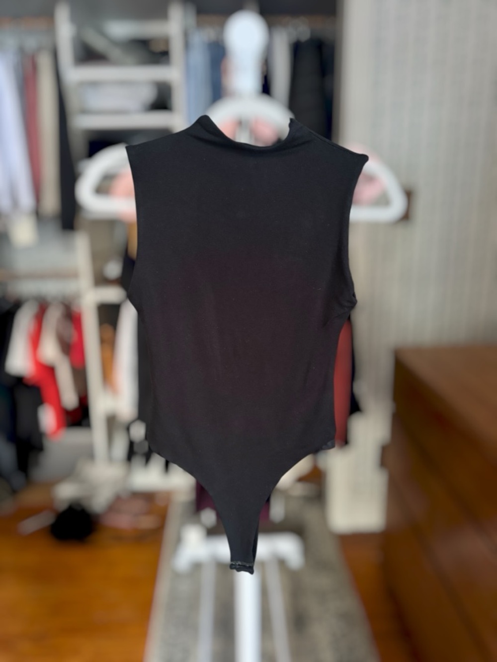 Black Sleeveless Mock Neck Bodysuit